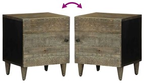 Mesa de cabeceira cinzento claro 40x33x46 cm
