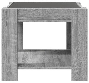 Mesa de centro c/ LEDs 53x53x45 cm derivados de madeira