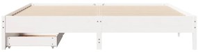 Cama sem colchão 200x200 cm madeira de pinho maciça branco
