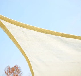 Toldo Vela 5 x 5 x 5 m Triângulo Cor: Creme Guarda-sol Varanda Jardim Campismo