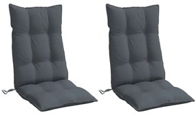 Almofadões p/ cadeira encosto alto 2pcs tecido oxford antracite
