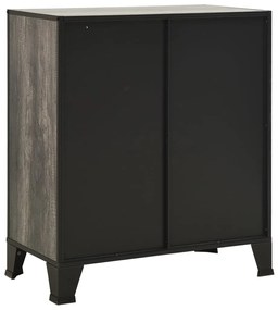 Armários arrumação 2pcs 72x36x82 cm metal e MDF cinzento