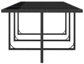 13 pcs conjunto jantar exterior com almofadões vime PE preto