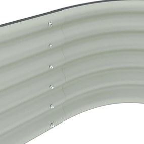 Canteiro elevado de jardim aço galvanizado 320x80x44cm cinzento
