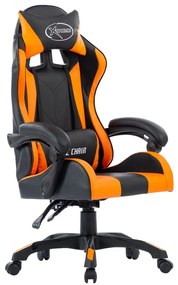 vidaXL Cadeira estilo corrida couro artificial laranja