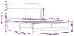 Estrutura cama s/ colchão derivados de madeira carvalho sonoma