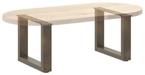 Pés para mesa de centro em formato de U, 2 peças, aço natural, 40x(30-