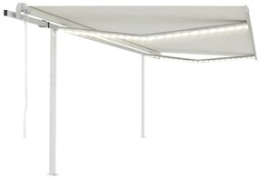 Toldo automático com LED e sensor de vento 4x3 m cor creme