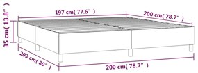 Estrutura de cama com molas 200x200 cm tecido cinzento-escuro