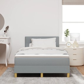 Cama Box Spring com Colchão Cinza Claro 120x190 cm Tecido