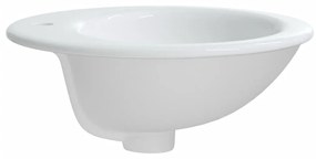 Lavatório casa de banho oval 52x46x20 cm cerâmica branco