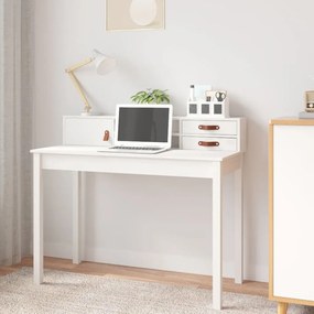823530 vidaXL Secretária 110x50x93 cm madeira de pinho maciça branco