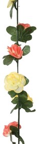 Grinaldas de flores de Natal 6 pcs 250 cm vermelho pôr-do-sol