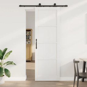 Porta Deslizante vidaXL com Conjunto de Ferragens 'ORKDAL'Branca Madeira Sólida Pinheira