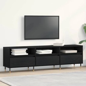 vidaXL Gabinete para TV com gaveta Carvalho Preto 150 x 30 x 44,5 cm