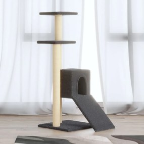 vidaXL Árvore p/ gatos c/ postes arranhadores sisal 92 cm cinza-escuro