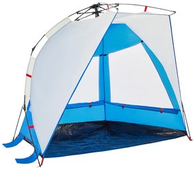Tenda praia 2 pessoas libertação rápida impermeável azul ciano