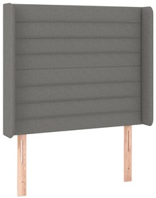 Cama box spring c/ colchão e LED 80x200 cm tecido cinza-escuro