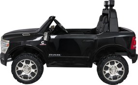 Jipe elétrico para Crianças 24V RAM 3500 Rodas de espuma EVA, assento Couro ecológico Preto