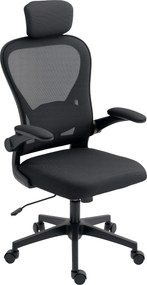 HOMCOM Cadeira de Escritório Giratória com Altura Ajustável Apoio para a Cabeça e Suporte Lombar Ajustáveis 58x63x115-125 cm Preto | Aosom Portugal