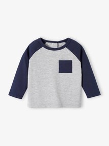 Camisola colorblock de mangas raglan, para bebé azul-noite