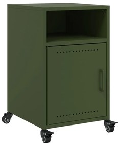 Mesas de cabeceira 2 pcs 36x39x59 cm aço verde-azeitona