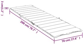 Almofadão p/ espreguiçadeira 200x70x3cm tecido oxford antracite