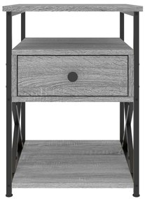 Mesas de cabeceira 2 pcs derivados madeira sonoma cinza