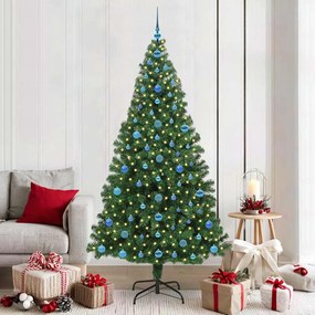 vidaXL Árvore de Natal Artificial Verde 210 cm PVC, Aço e Plástico