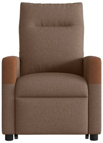 Poltrona reclinável massagens tecido castanho