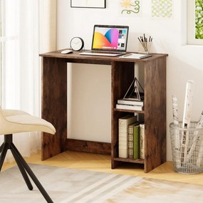 Secretária para computador 80 x 40 x 74 cm de escritório com 2 prateleiras para espaços reduzidos Café