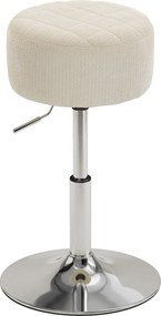 Banco bar ou de toucador em PU, banco giratório para maquilhagem, banco de bar com altura ajustável entre 51 e 66 cm, cor creme