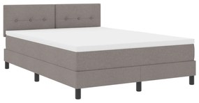 Cama Box Spring com Colchão Taupe 140x200 cm Tecido