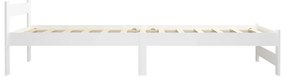 Estrutura de cama 100x200 cm pinho maciço branco