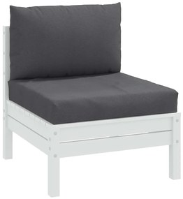 Almofadões de paletes 2 pcs mesclado tecido antracite