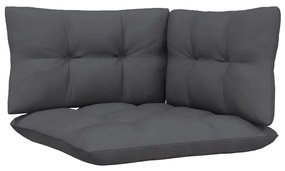 4 pcs conjunto lounge jardim c/ almofadões pinho antracite