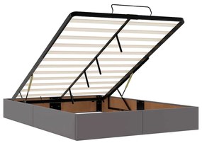 Estrutura de cama otomana com colchão 140x190 cm cinzenta