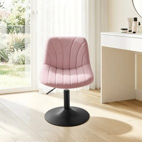 Banco para toucador com altura ajustavel 46,5 x 43 x (65,5-77,5) em veludo Rosa