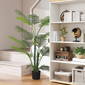 Planta artificial de interior com 170 cm, palmeira artificial com vaso de plástico e acabamento flocado, verde
