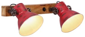 vidaXL Candeeiro de parede 25 W 45x25 cm E27 vermelho desgastado