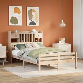 Cama com estante sem colchão 135x190 cm pinho maciço