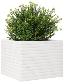 Vaso/floreira de jardim 60x60x45,5 cm pinho maciço branco