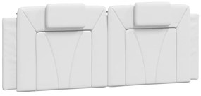 Estrutura de cama c/ luzes LED 140x200 cm couro artif. branco