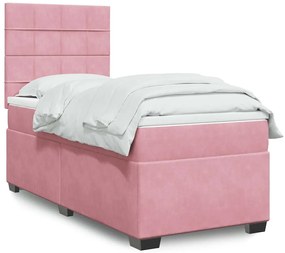 Cama com molas/colchão 80x200 cm veludo rosa