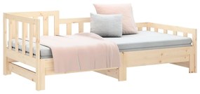 Estrutura sofá-cama de puxar 2x(90x190) cm pinho maciço