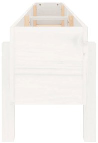 Canteiro elevado de jardim 160x30x38 cm pinho maciço branco