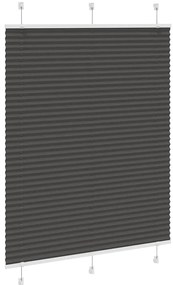 Preto Plissada Cega 105x100 cm Largura Tecido 104,4cm Poliéster