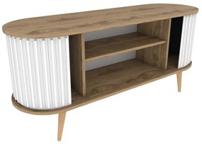 Móvel TV Stor – Carvalho Oud Branco – 140 cm x 43 cm x 64 cm
