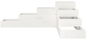 Floreira com 4 níveis 106x104,5x36 cm pinho maciço branco