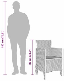Cadeiras de Jardim 4 pcs Cinzento-claro 53 x 49 x 85 cm